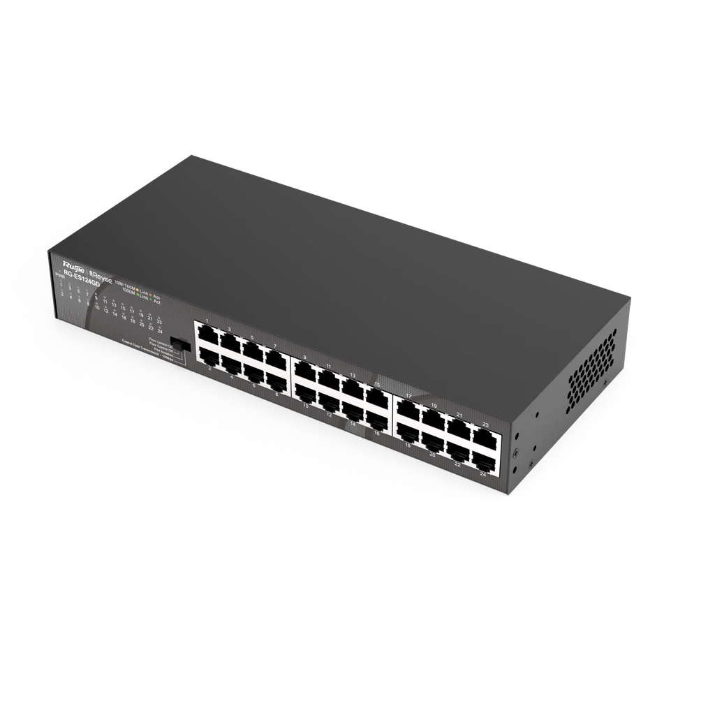 Switch no admin REYEE 24 puertos 10/100/1000Mbps. RG-ES124GD